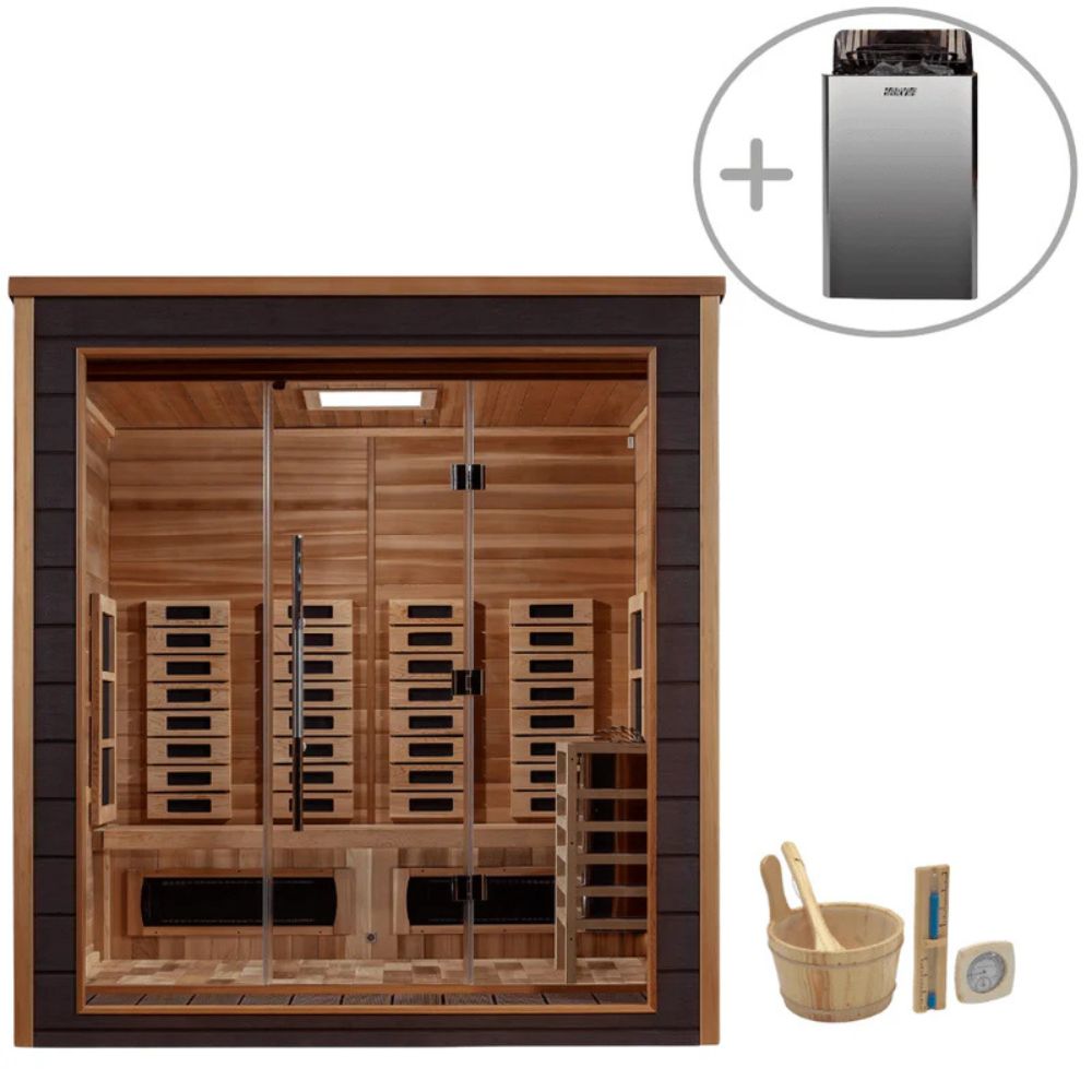 Golden Designs Visby 3-Person Full Spectrum Outdoor Hybrid Sauna (Cedar)