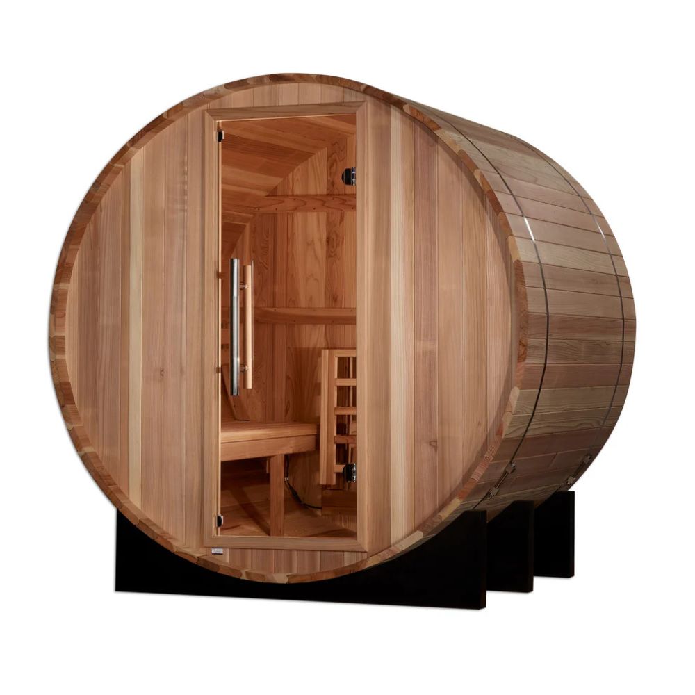 Golden Designs St. Moritz 2-Person Outdoor Traditional Barrel Sauna (Cedar)