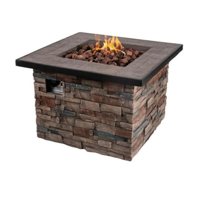 44-Inch Square Gas Fire Pit Table