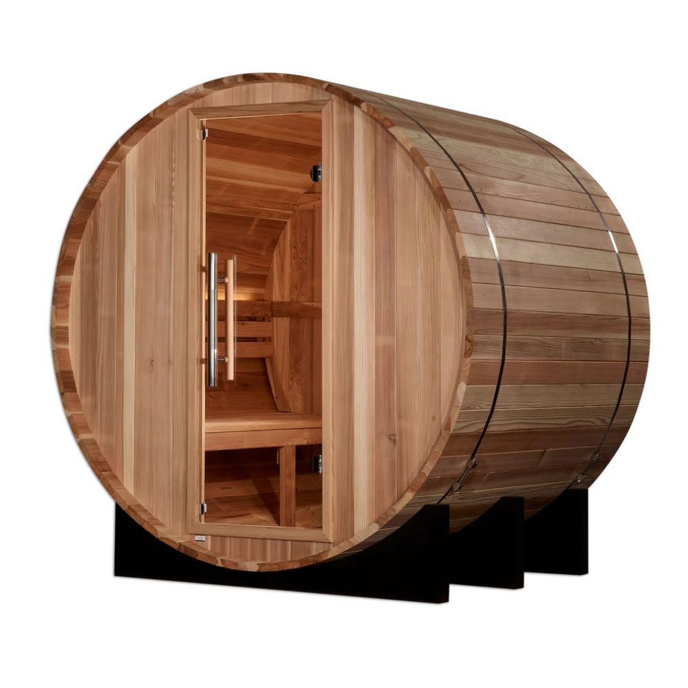 Golden Designs St. Moritz 2-Person Outdoor Traditional Barrel Sauna (Cedar)