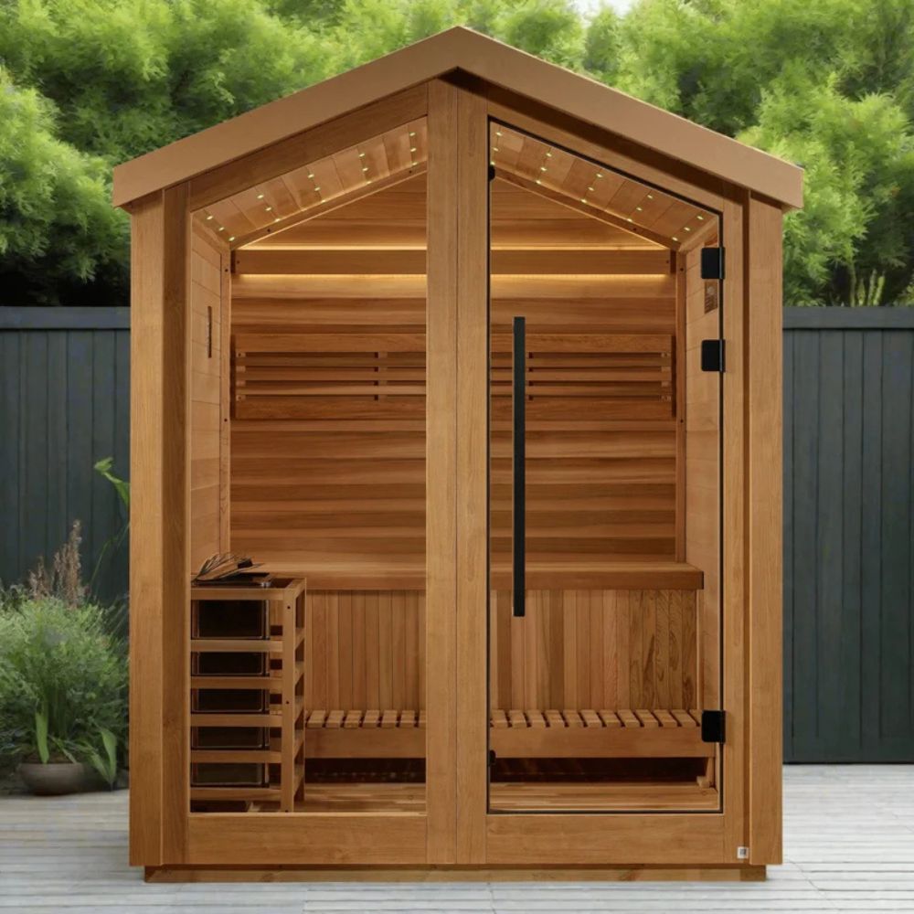 Golden Designs Savonlinna 3-Person Traditional Outdoor Sauna (Cedar)