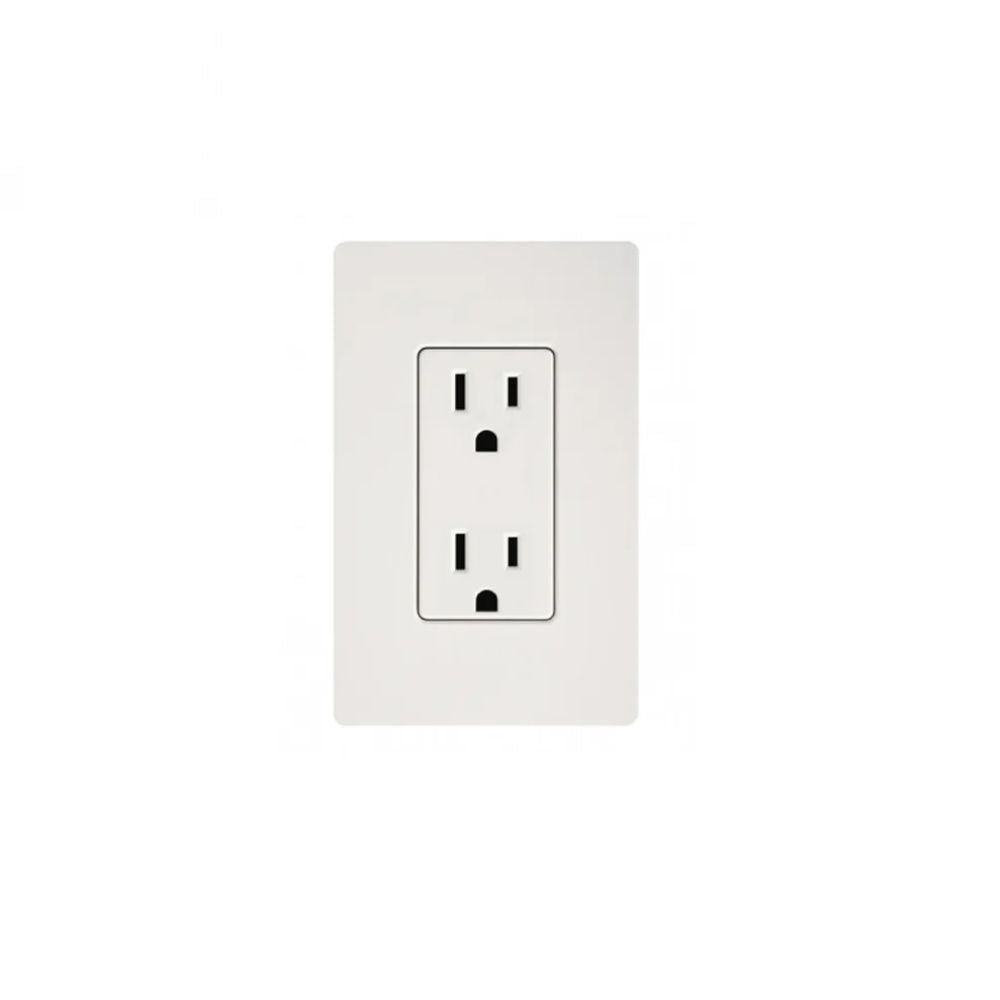White electrical outlet on a white background