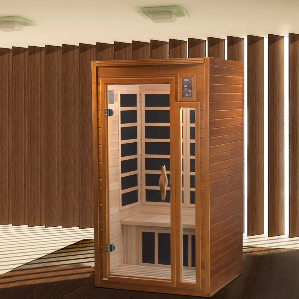 Dynamic Barcelona Elite 1-2-Person Ultra Low EMF FAR Infrared Sauna (Hemlock)
