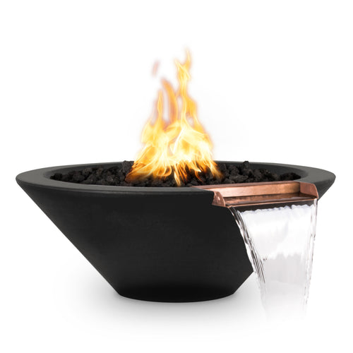 Cazo Glass Fiber Reinforced Concrete Round Fire & Water Bowl - Liquid Propane - Electronic Ignition