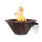 Brown fire pit with flames on a white background