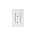 White electrical outlet on a white background