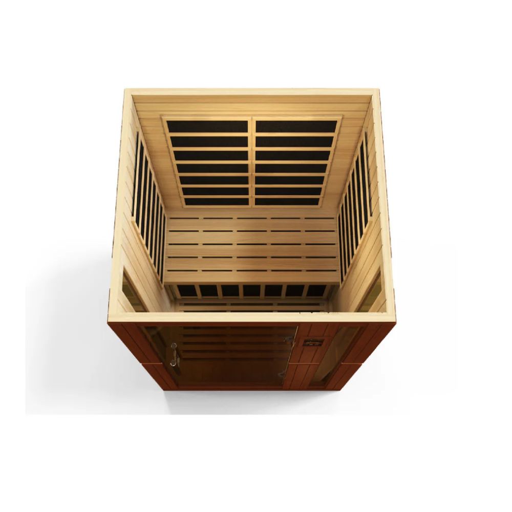 Wooden sauna box on a white background