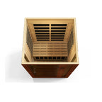 Wooden sauna box on a white background