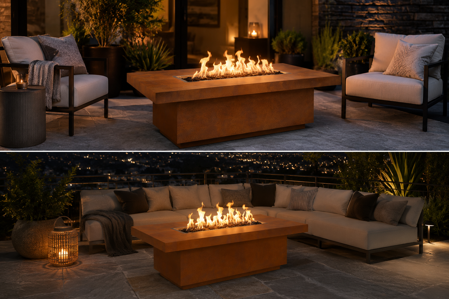 Fremont Fire Table Corten Lifestyle