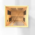 Wooden sauna with four vents on a white background