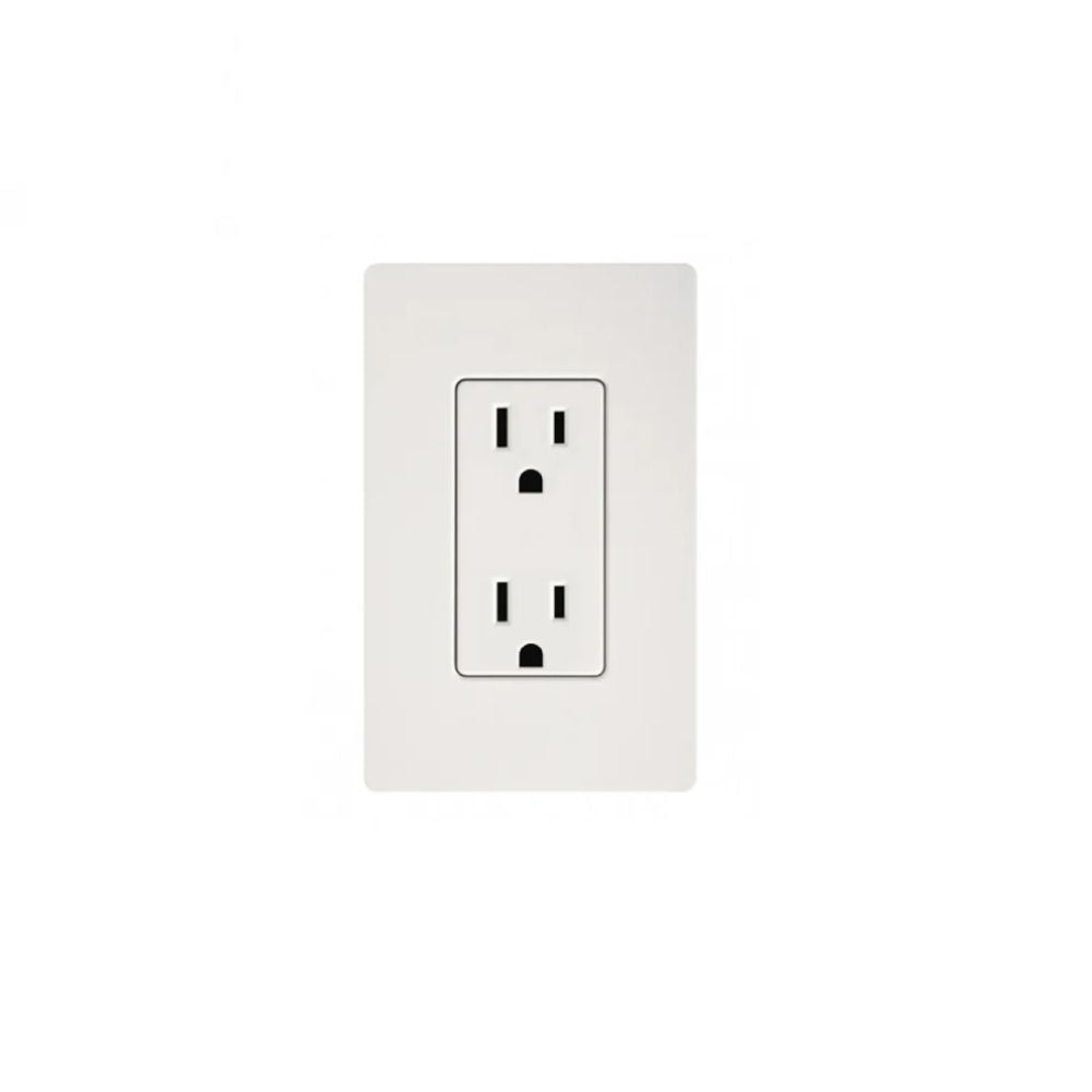 White electrical outlet on a white background