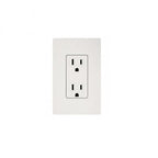 White electrical outlet on a white background