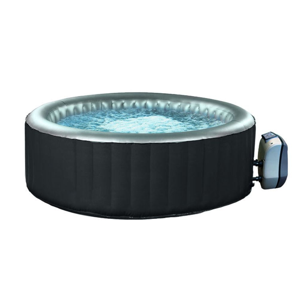 Inflatable hot tub with water on a white background