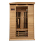 Wooden sauna with lattice design on a white background