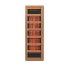 Infrared sauna panel with wooden frame on a white background