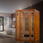 Infrared sauna in a modern living room setting