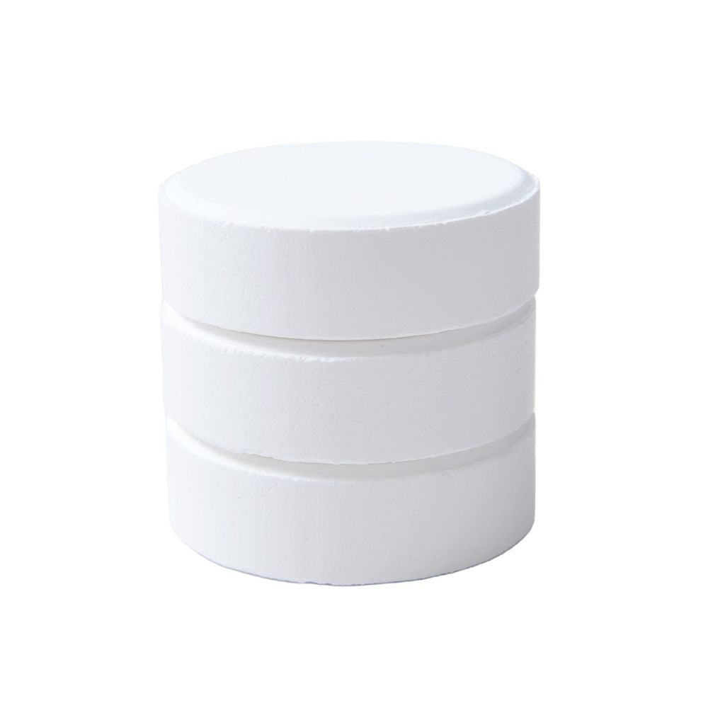 White cylindrical container on a white background